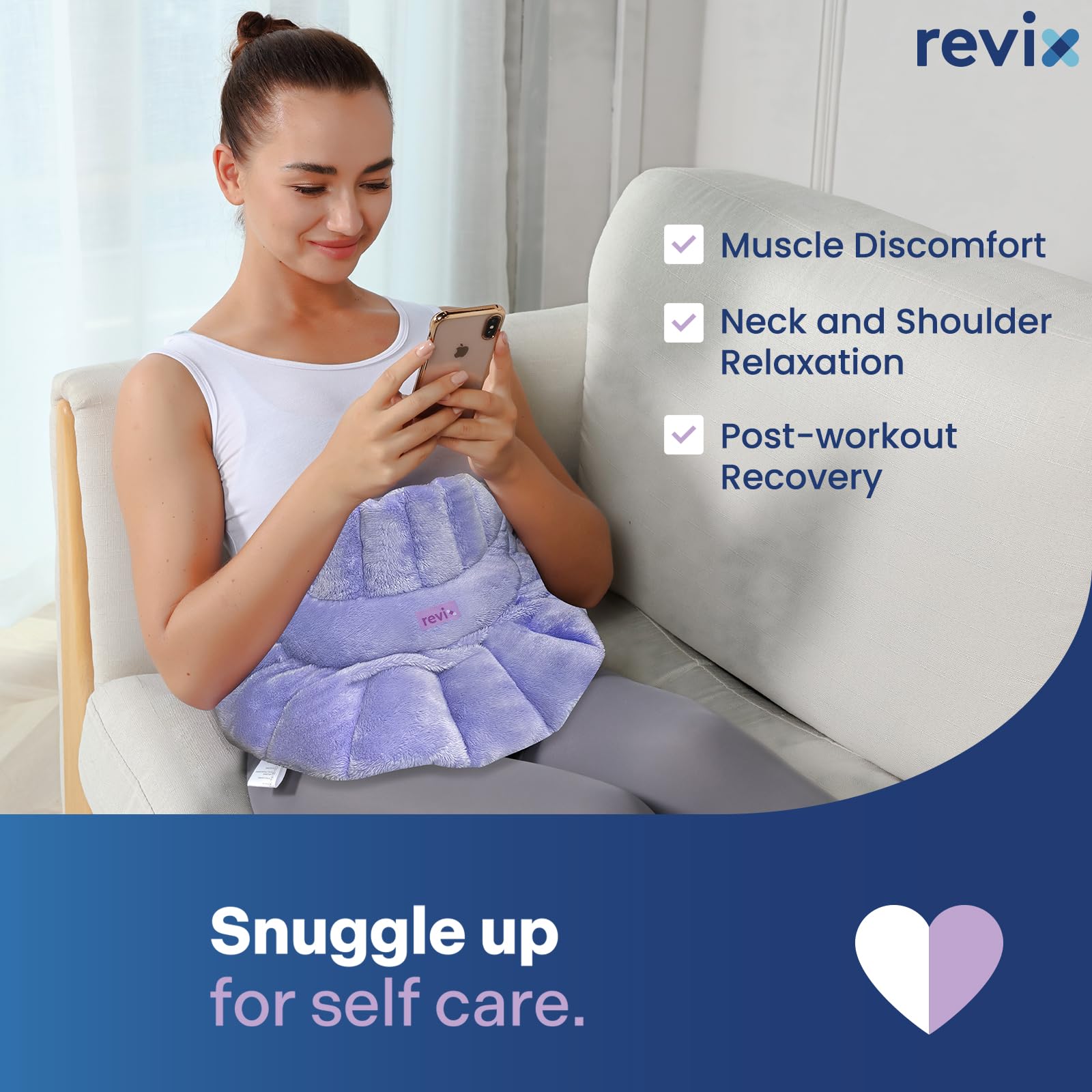 Terapia de calor con aromaterapia suave para relajación.