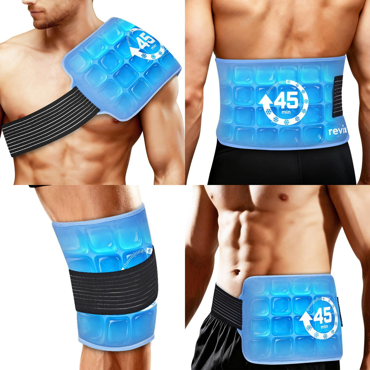 REVIX bolsa de gel grande con enfriamiento de 45 minutos para alivio prolongado