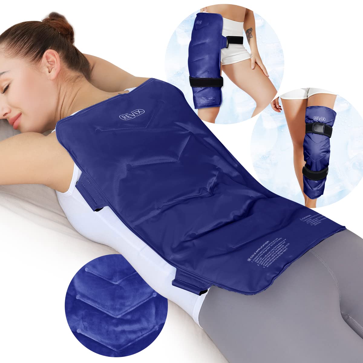 REVIX bolsa de hielo para espalda de gran tamaño cubre toda la espalda para terapia fría uniforme