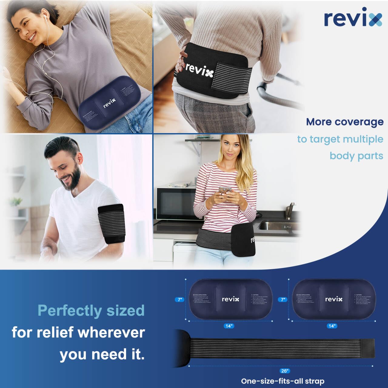 REVIX cobertura amplia para espalda y hombro con flexibilidad.
