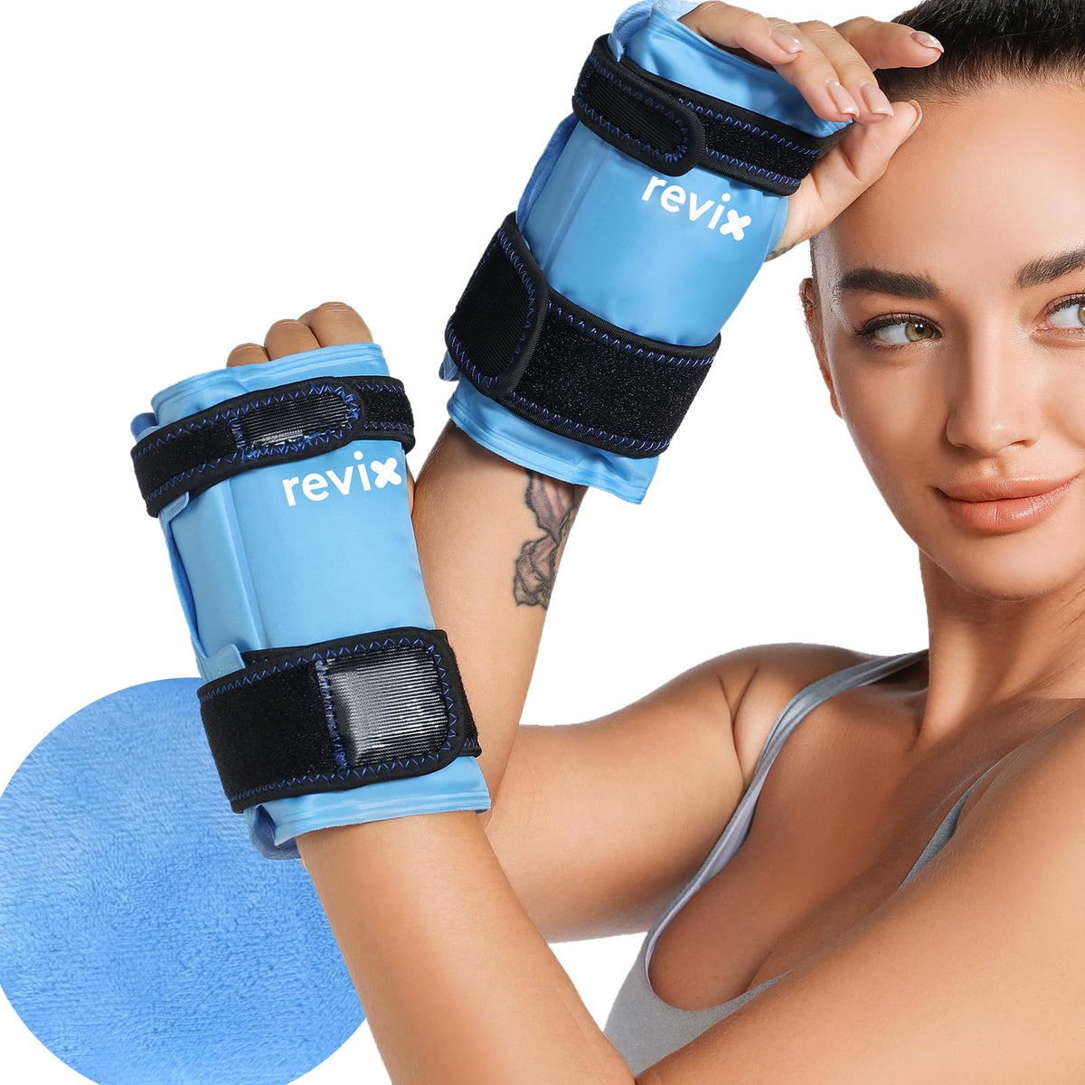 REVIX bolsas de hielo para muñeca, dos piezas, alivio cómodo y estable.