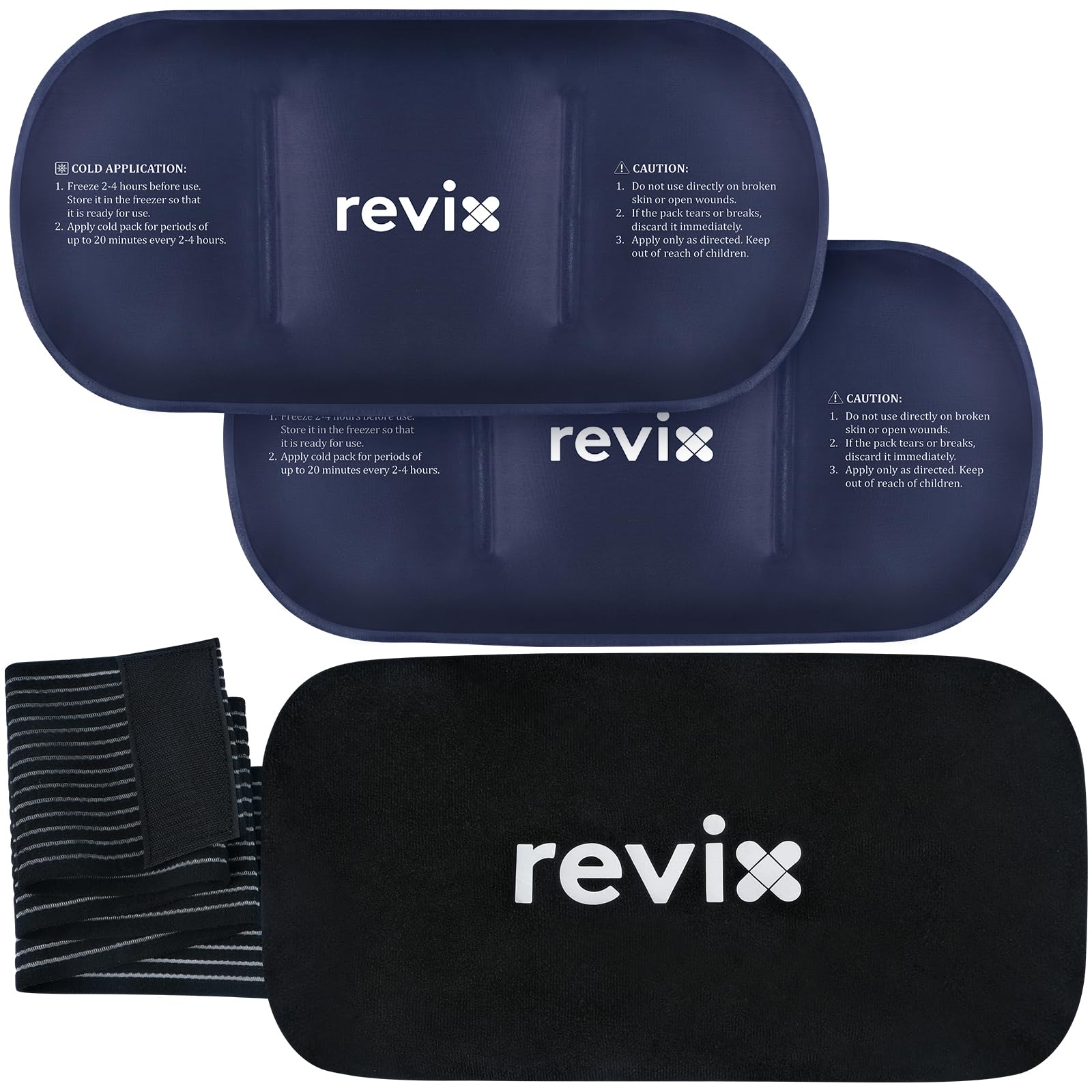 REVIX bolsas hielo suaves 14x7, dos unidades, enfriamiento localizado.