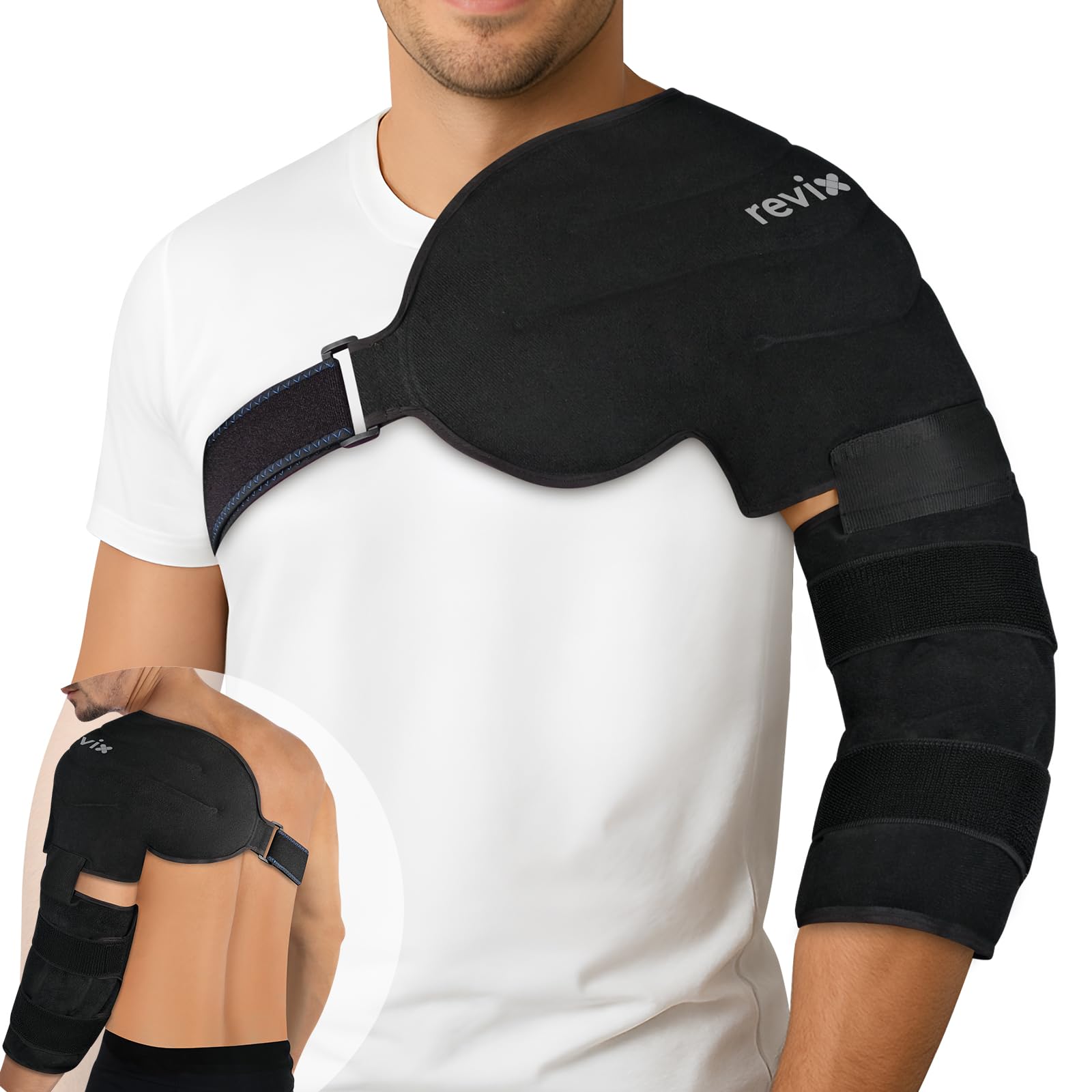 REVIX Envoltura de hielo para hombro y codo; cobertura amplia para recuperación post-entrenamiento.