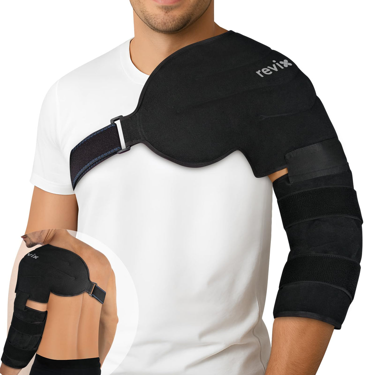 REVIX Envoltura de hielo para hombro y codo; cobertura amplia para recuperación post-entrenamiento.