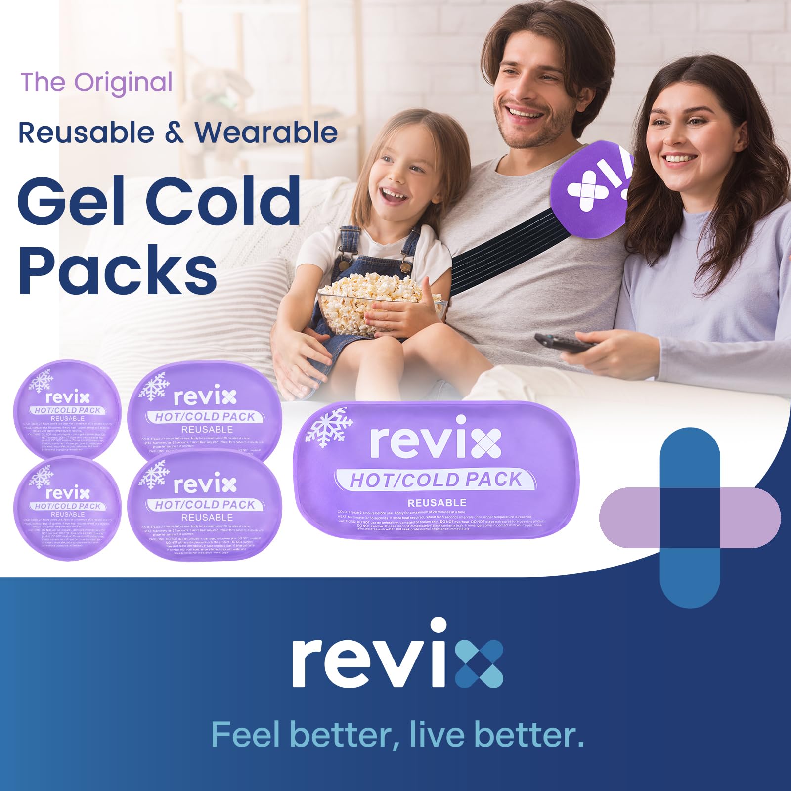REVIX cobertura de tela para compresas frío y calor protege la piel.