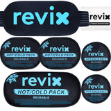 Compresas de gel flexibles REVIX para rodilla grande, alivio localizado y recuperación diaria.