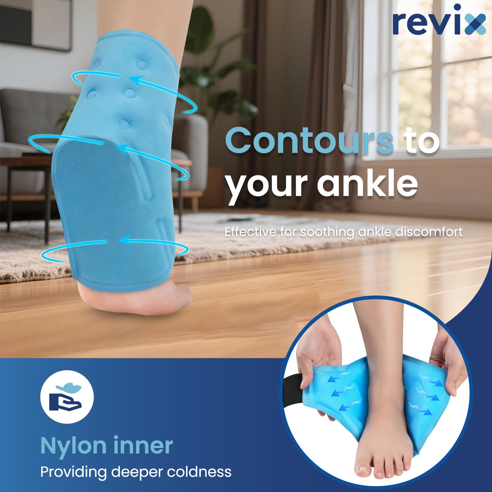 REVIX correa elástica permite ajuste ergonómico para mayor comodidad.