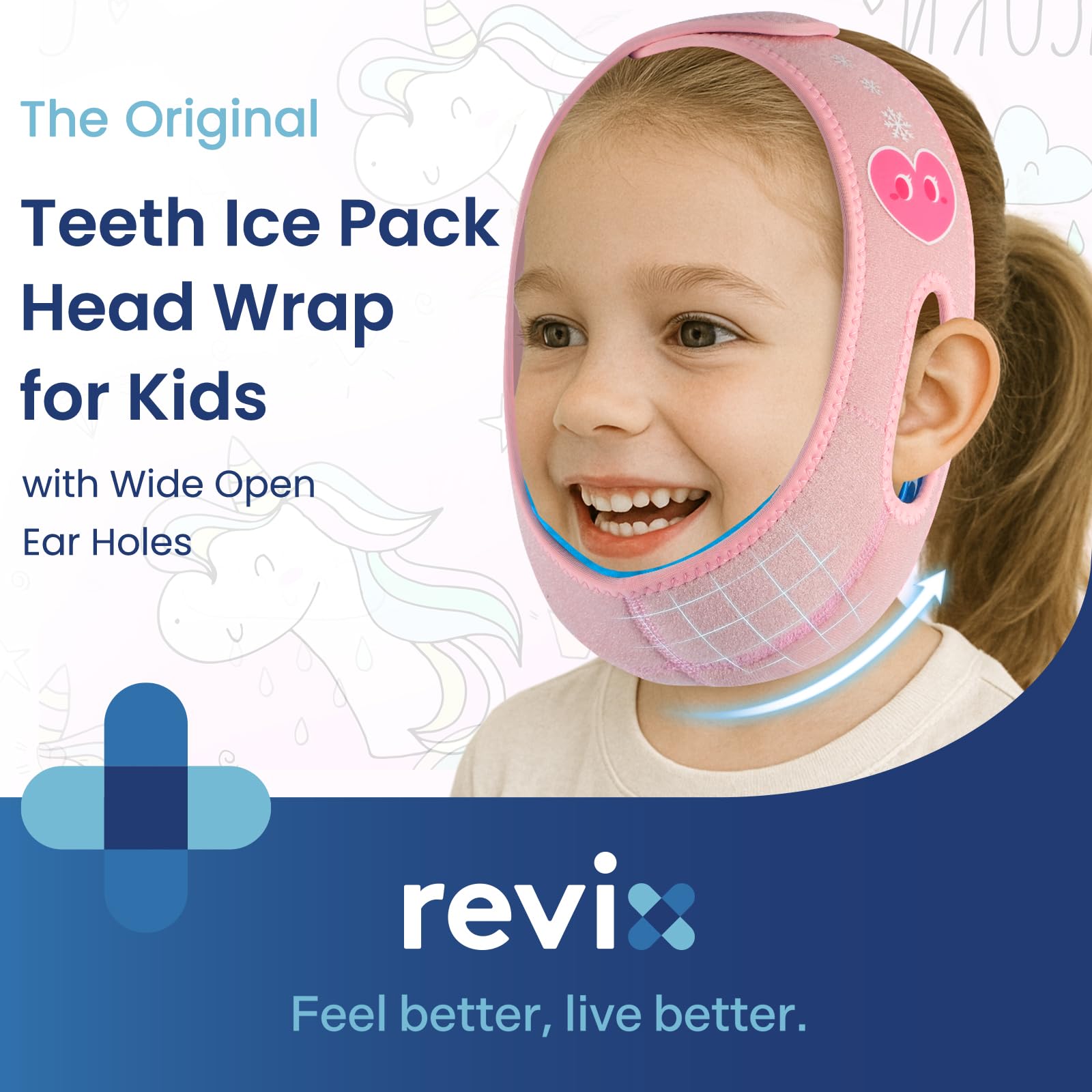 REVIX pack de dientes hielo: diseño unicornio para niños.