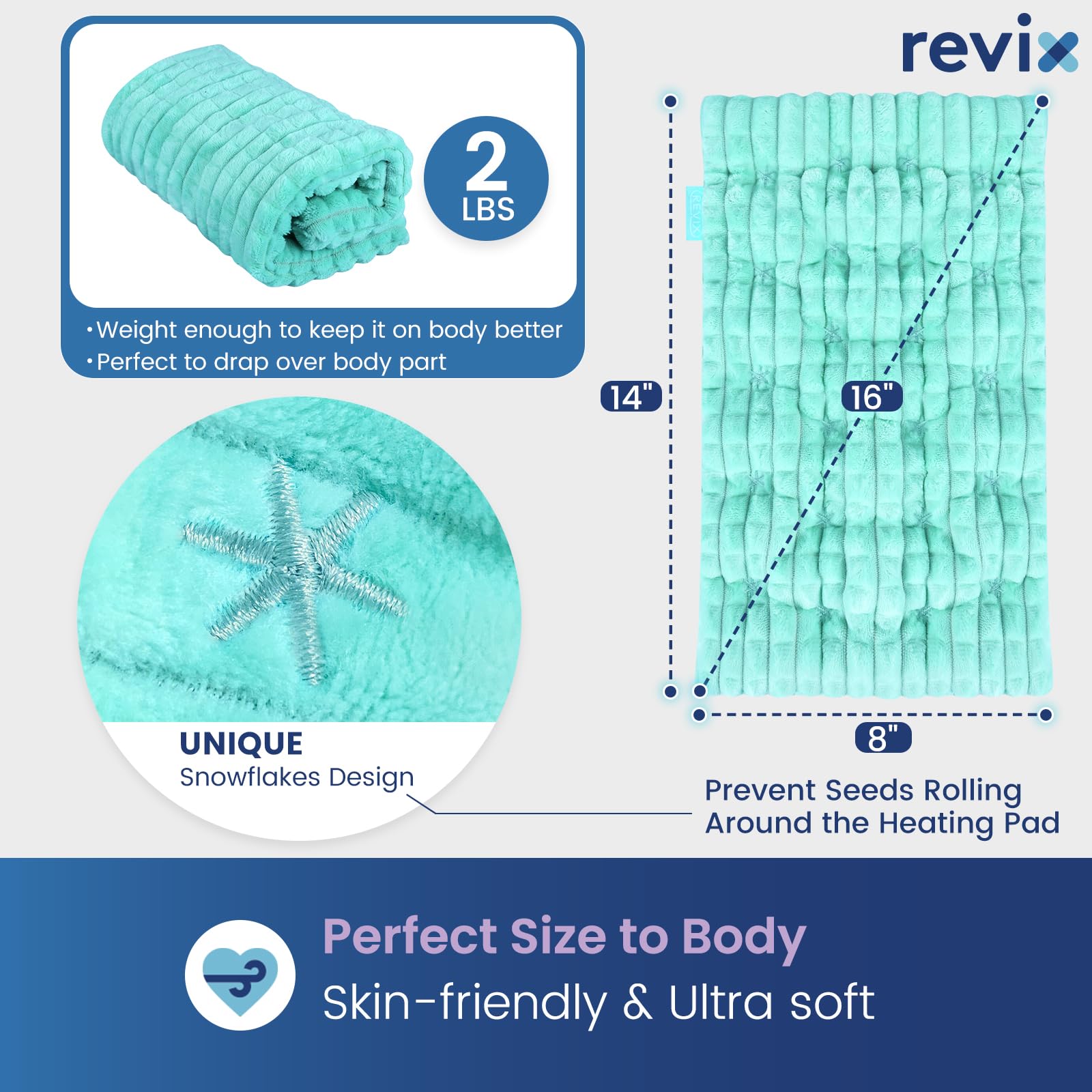 REVIX diseño de copos de nieve para calor uniforme y cómodo.