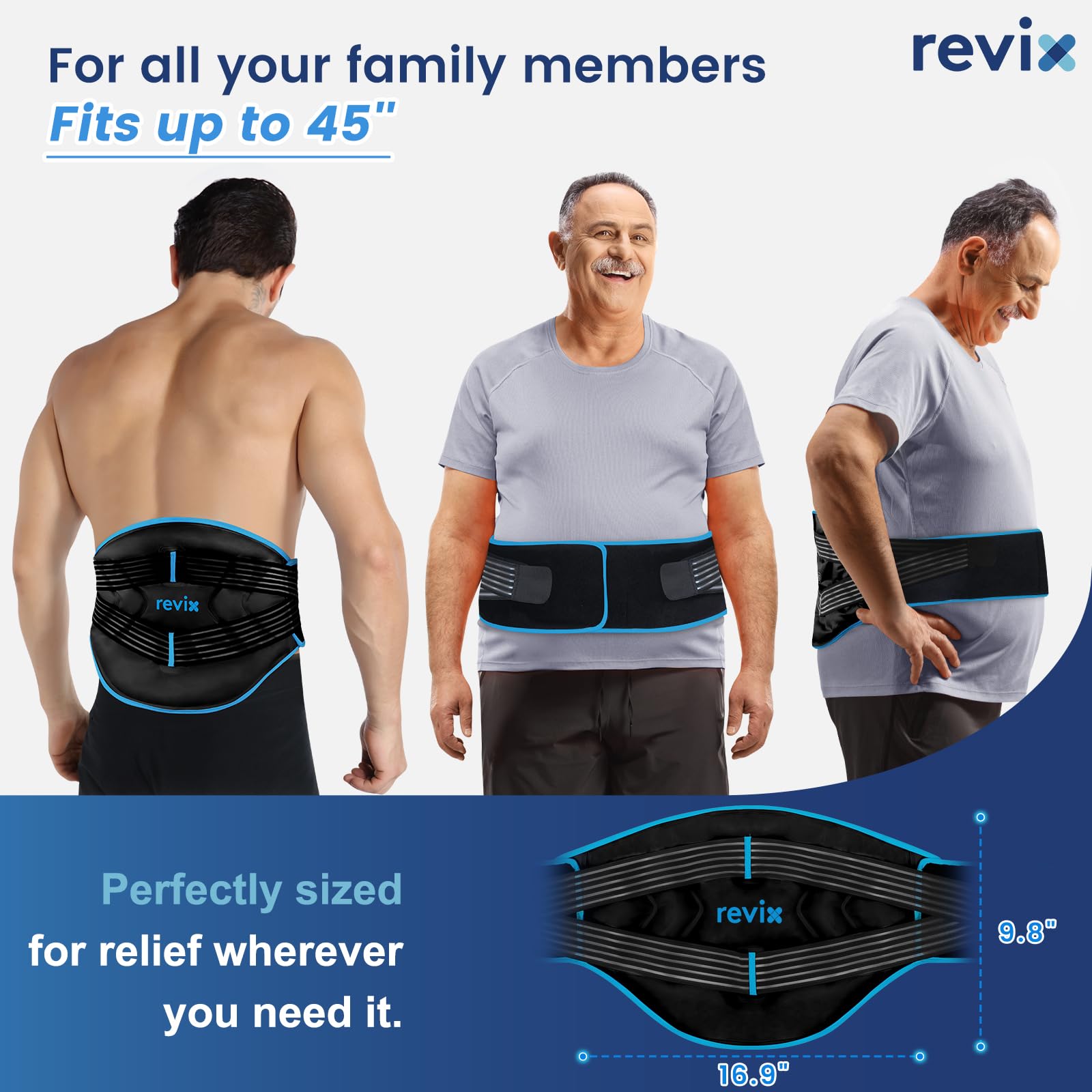 REVIX costuras dobles evitan fugas y ofrecen durabilidad.