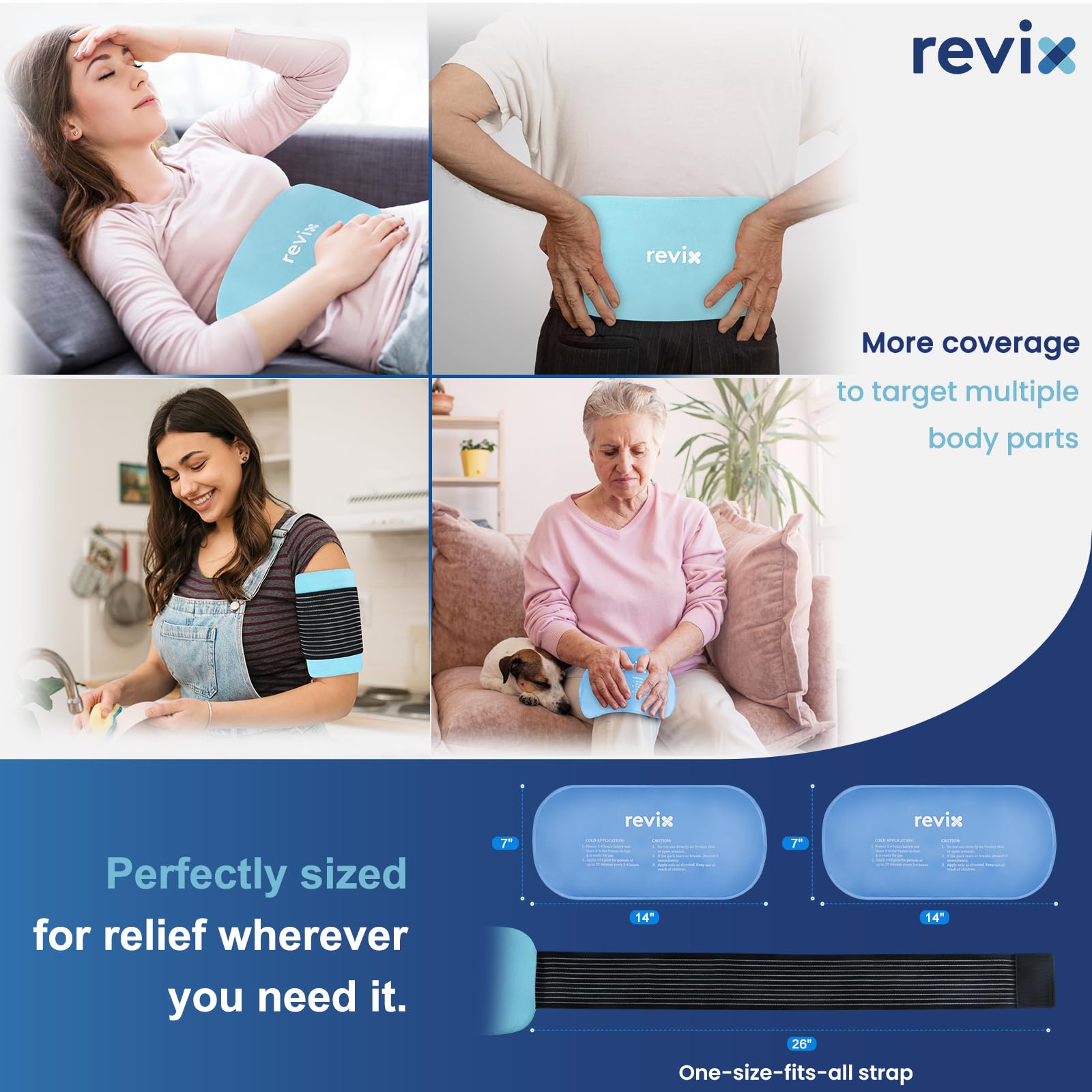 Doble pack de gel REVIX 14x7 para enfriamiento sostenido