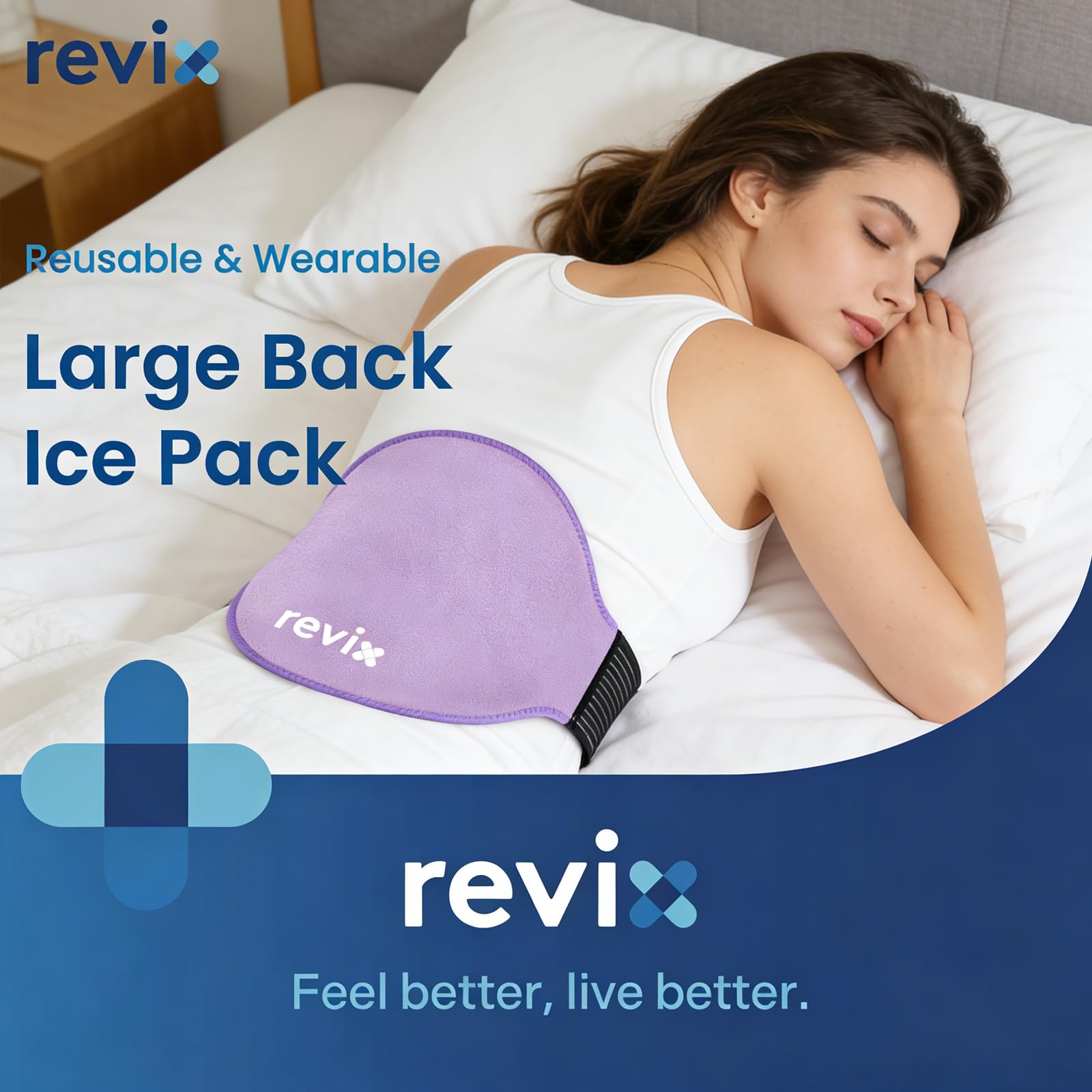 REVIX dos bolsas de gel flexibles listas para enfriamiento reutilizable.