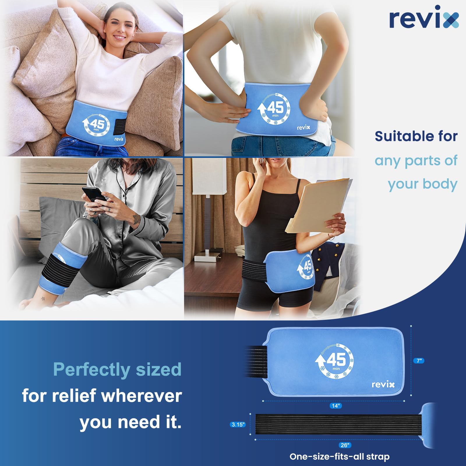 REVIX espalda con ajuste ergonómico para uso cómodo en casa
