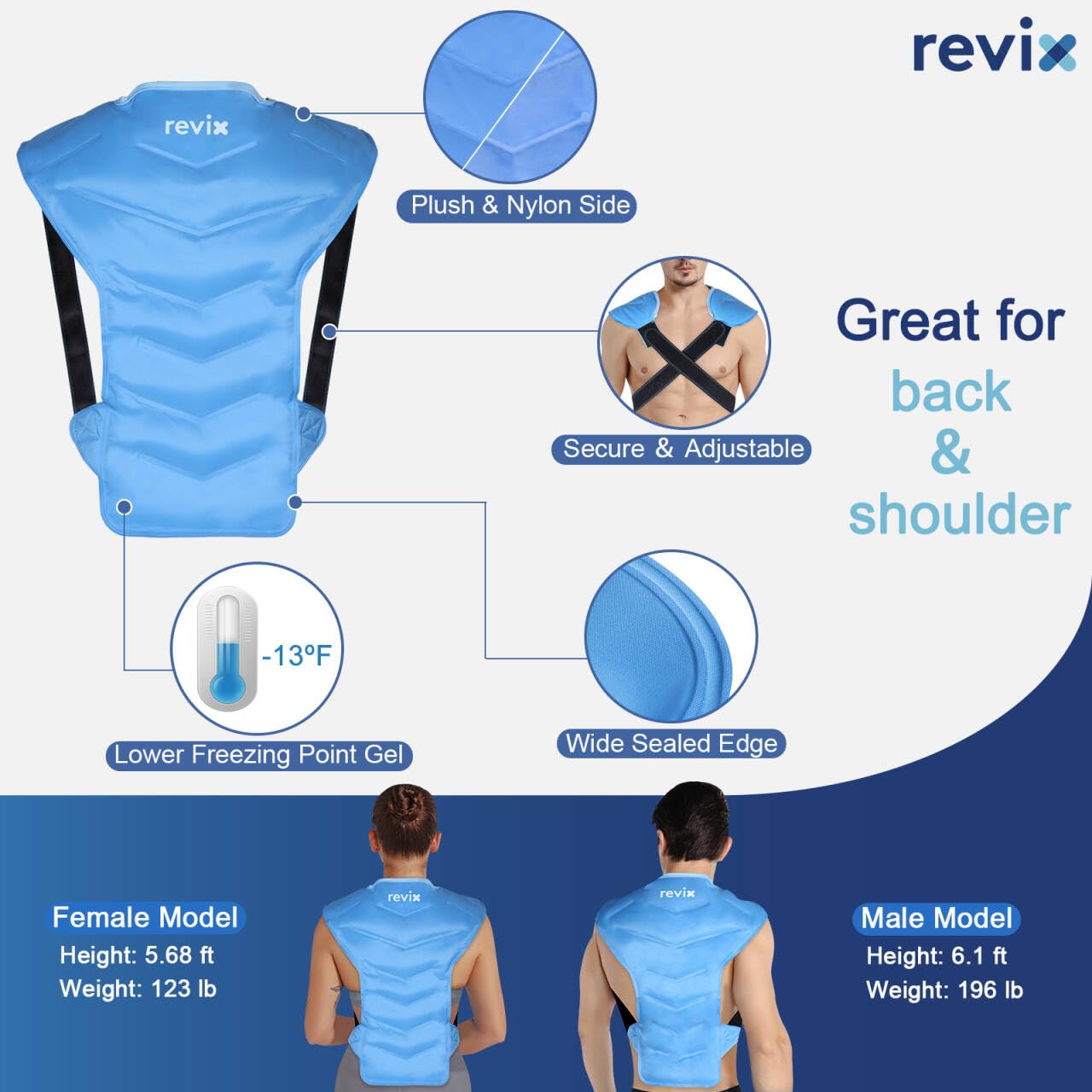 REVIX funda de nylon resistente protege el gel reutilizable.
