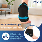 Gel flexible que permanece frío y se adapta al talón.