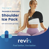 REVIX gel frio solido para enfriar hombro y brazo con distribución uniforme.