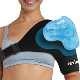 REVIX hombro envoltura de hielo con gel para cobertura amplia y enfriamiento cómodo.
