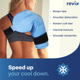 REVIX bolsa hielo hombro, gel de alto rendimiento para enfriamiento prolongado.