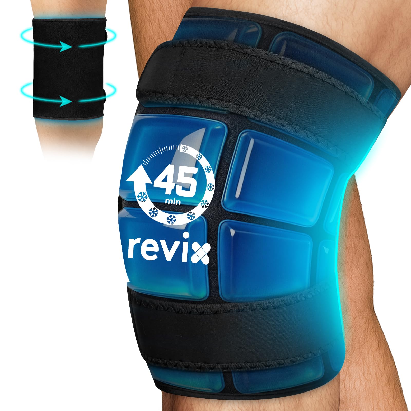 REVIX rodilla-entera pack hielo con diseño-grid para enfriamiento uniforme