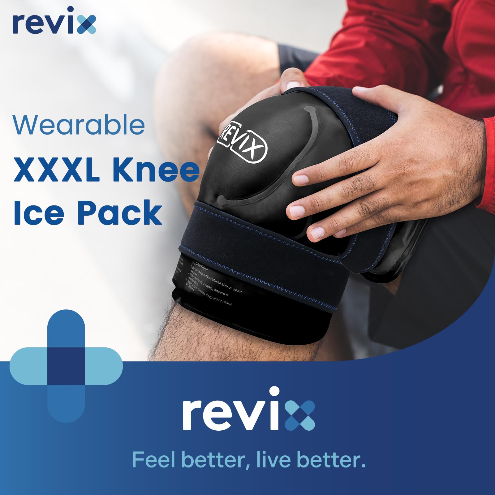 REVIX rodilla ice wrap XXXL dorsal ajustable para mayor sujeción