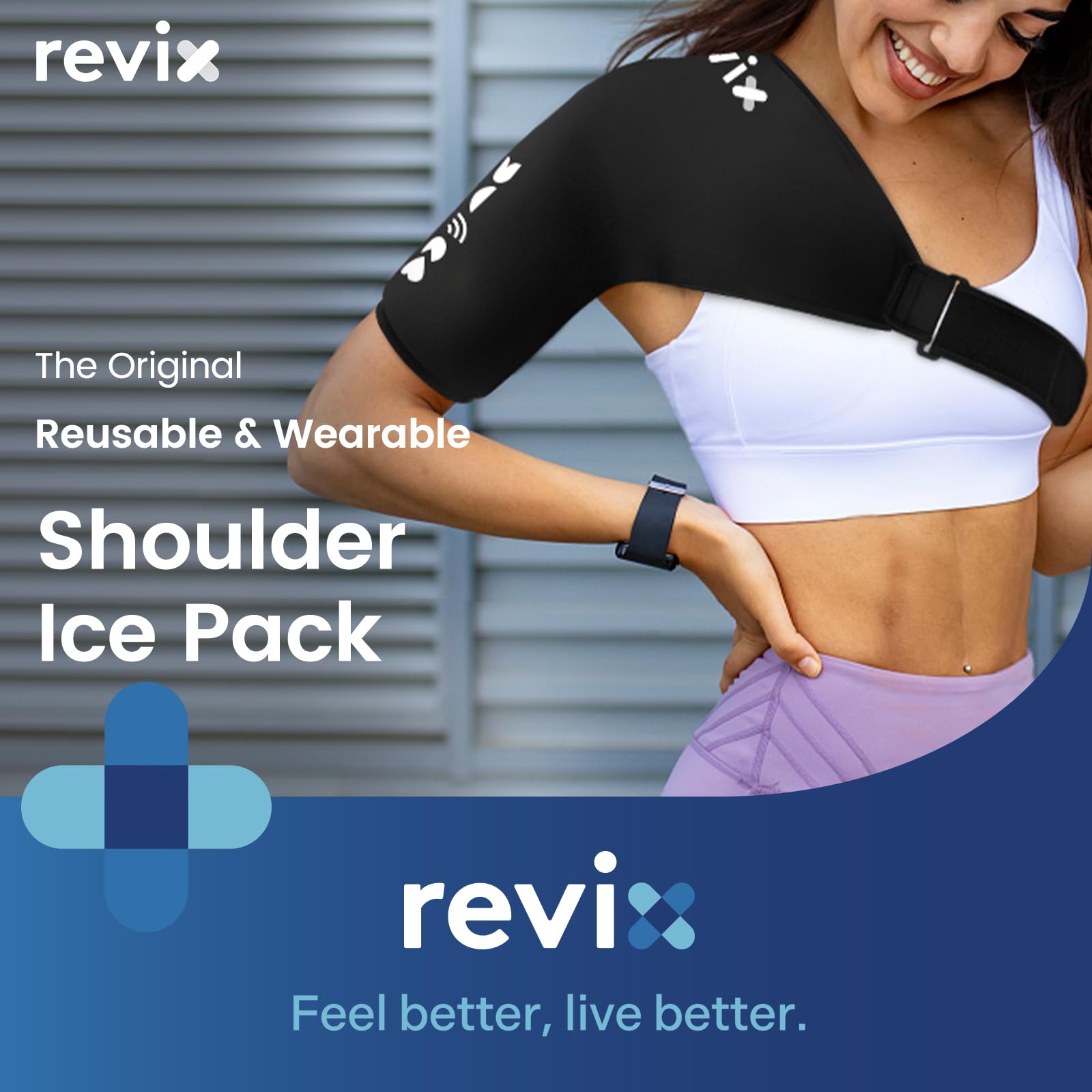 REVIX tejido licra suave para contacto cómodo y ajuste estable.