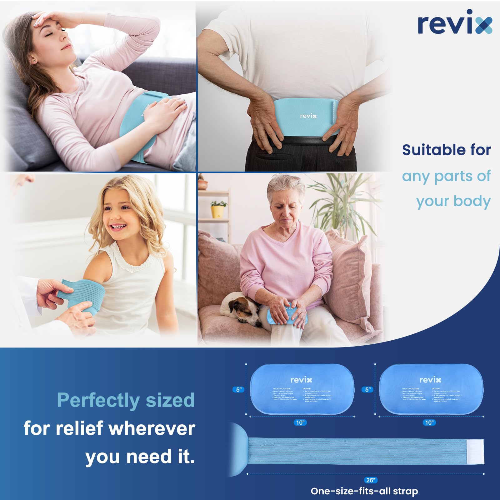 REVIX uso movil para rodilla y hombro con alivio practico.