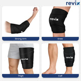 Uso versátil de REVIX para rodilla, codo y pierna durante recuperación ligera.