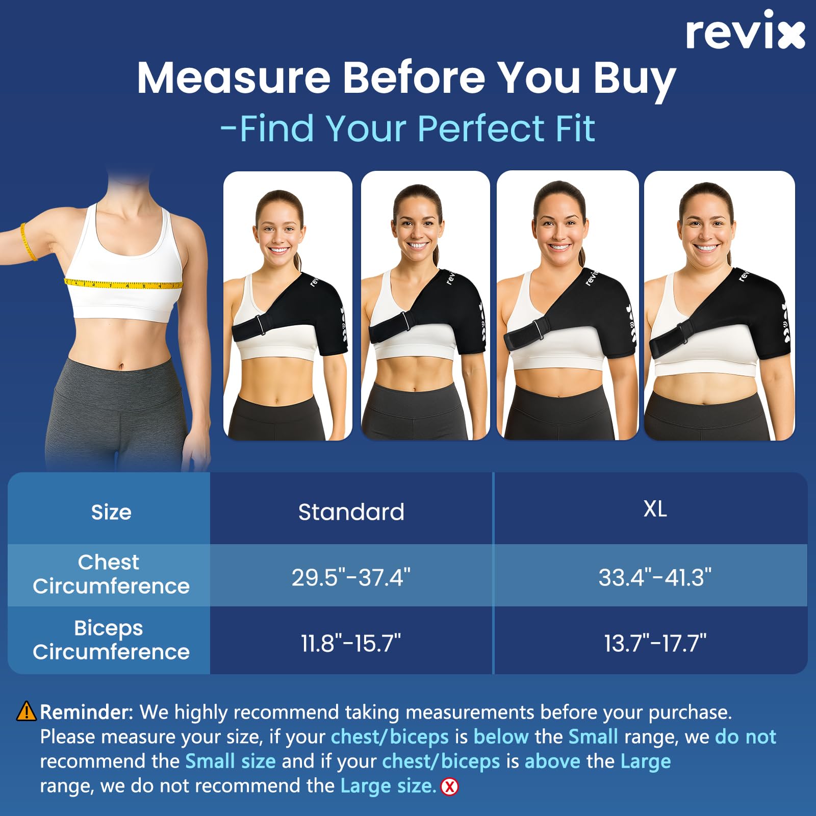 REVIX XL hombro: diseño universal para izquierda o derecha.