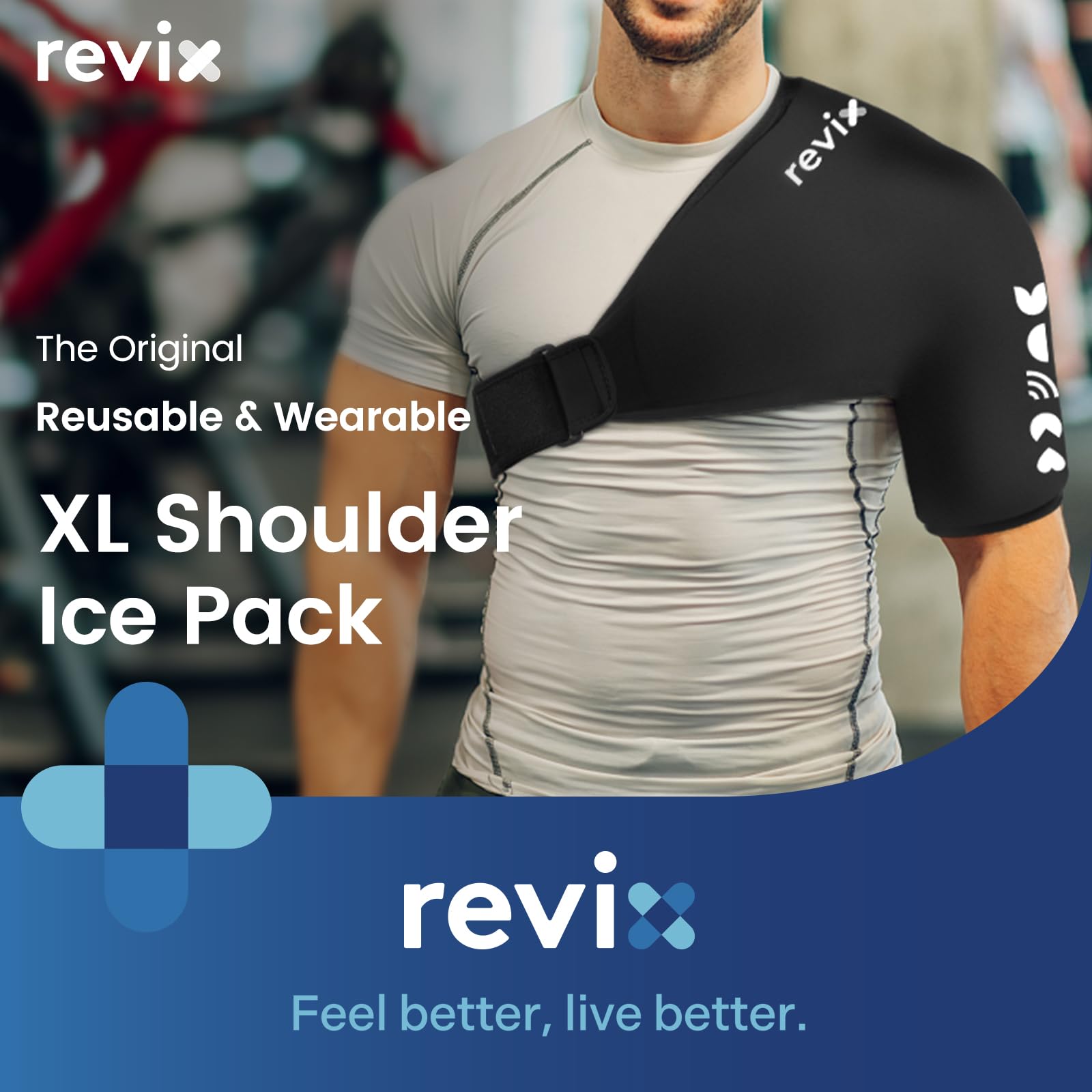 REVIX XL hombro: licra suave para ajuste seguro durante el uso.
