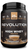 Revolution Nutrition High Whey en bote con dosificador para porciones precisas.