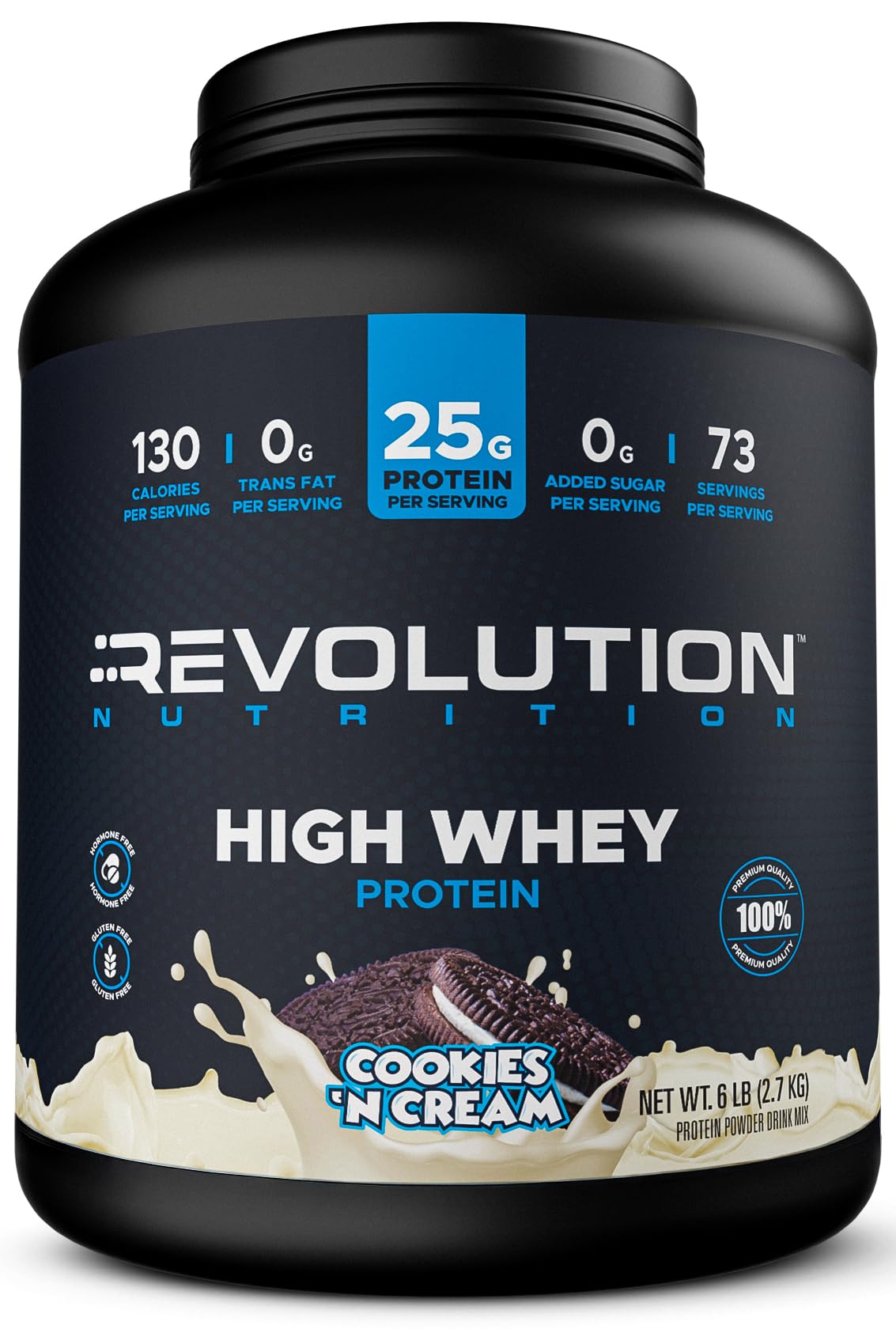 Revolution Nutrition High Whey, bote de proteína, ideal para la ingesta diaria.