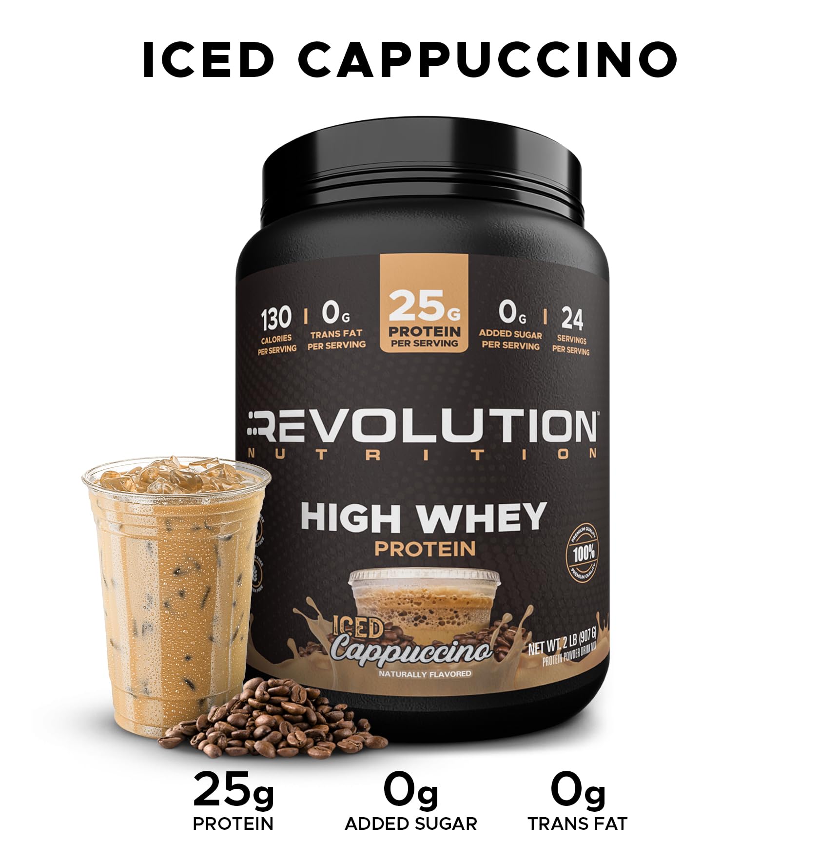 Revolution Nutrition High Whey sin gluten para consumo seguro.