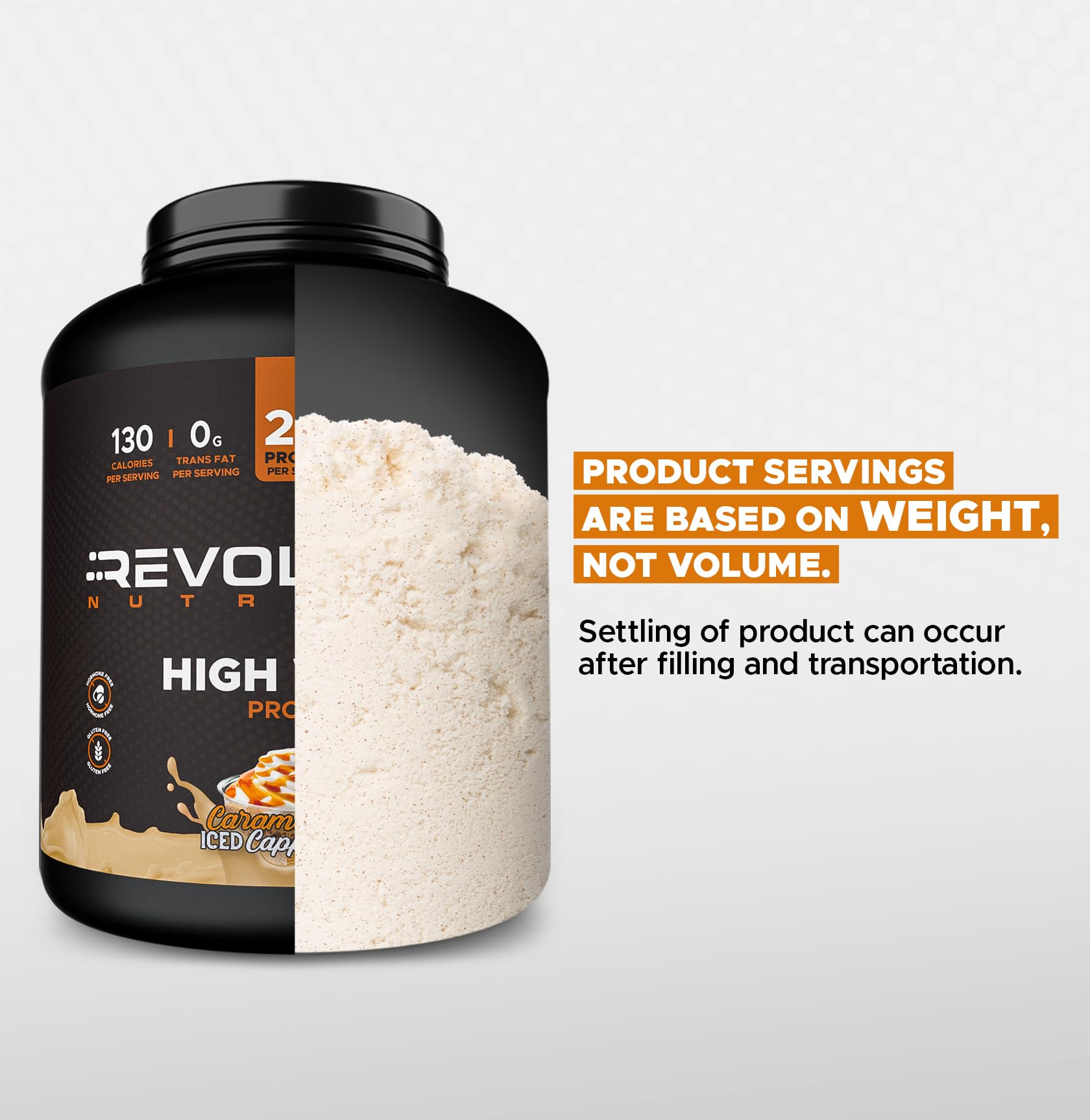Revolution Nutrition High Whey: sabor Caramelo Capuchino Helado destacado