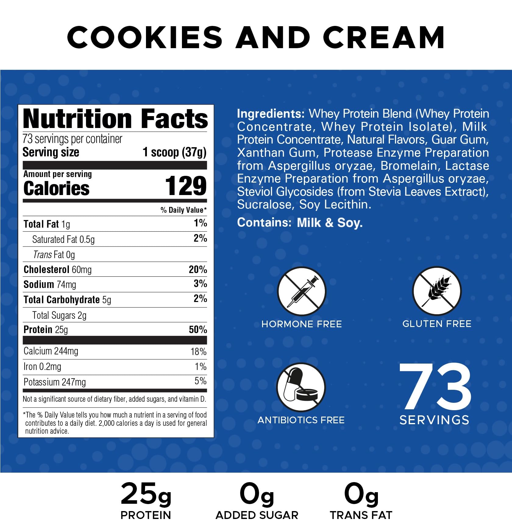 Revolution Nutrition High Whey, sabor galletas y crema, experiencia sabor indulgente.