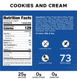 Revolution Nutrition High Whey, sabor galletas y crema, experiencia sabor indulgente.