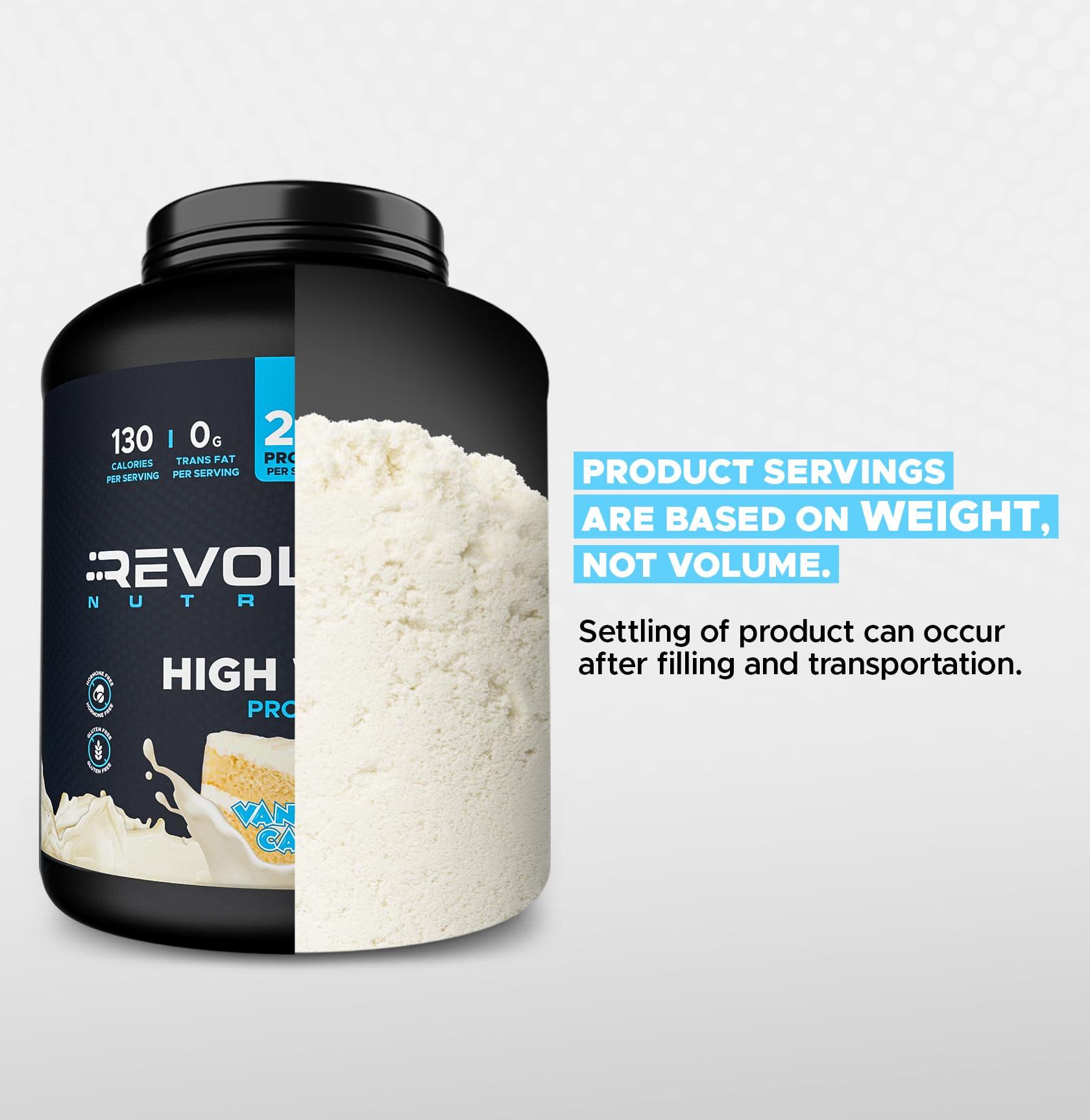Envase de 2,7 kg de Revolution Nutrition con 73 porciones