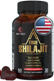 Revolution Science gomitas Shilajit para hombres, frasco visible, ofrecen energía sostenida.