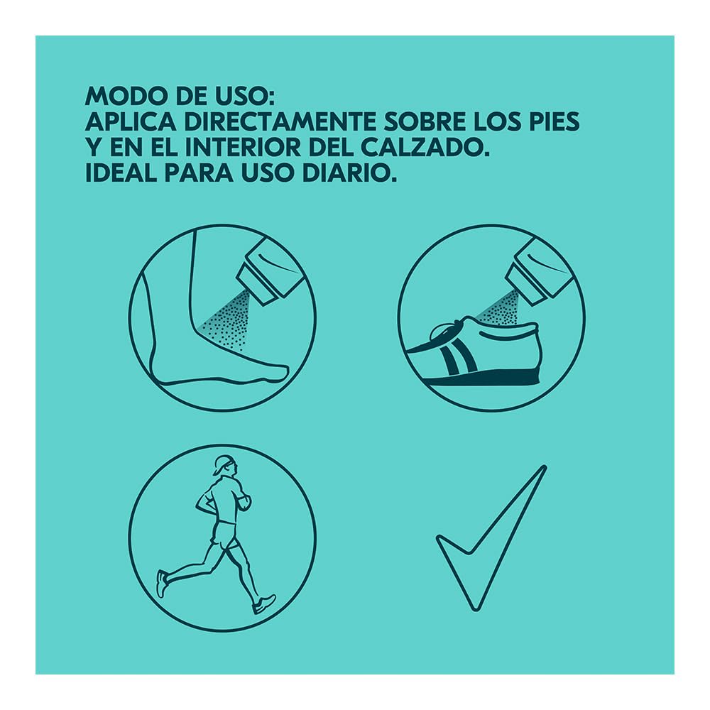 Textura ligera del polvo Rexona para pies absorbe la humedad