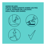 Textura ligera del polvo Rexona para pies absorbe la humedad
