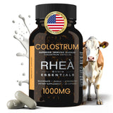 RHEASILVIA cápsulas de colostro bovino, envase de 60 cápsulas para apoyo general.