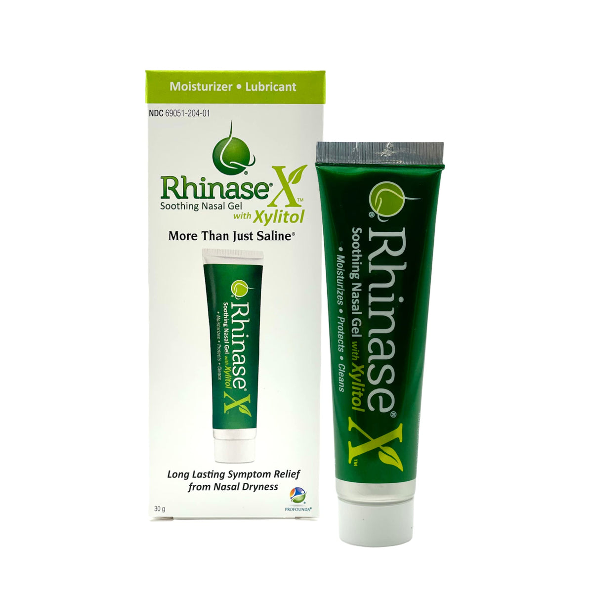 Rhinase X Nasal Gel: bote y aplicador para hidratación nasal suave