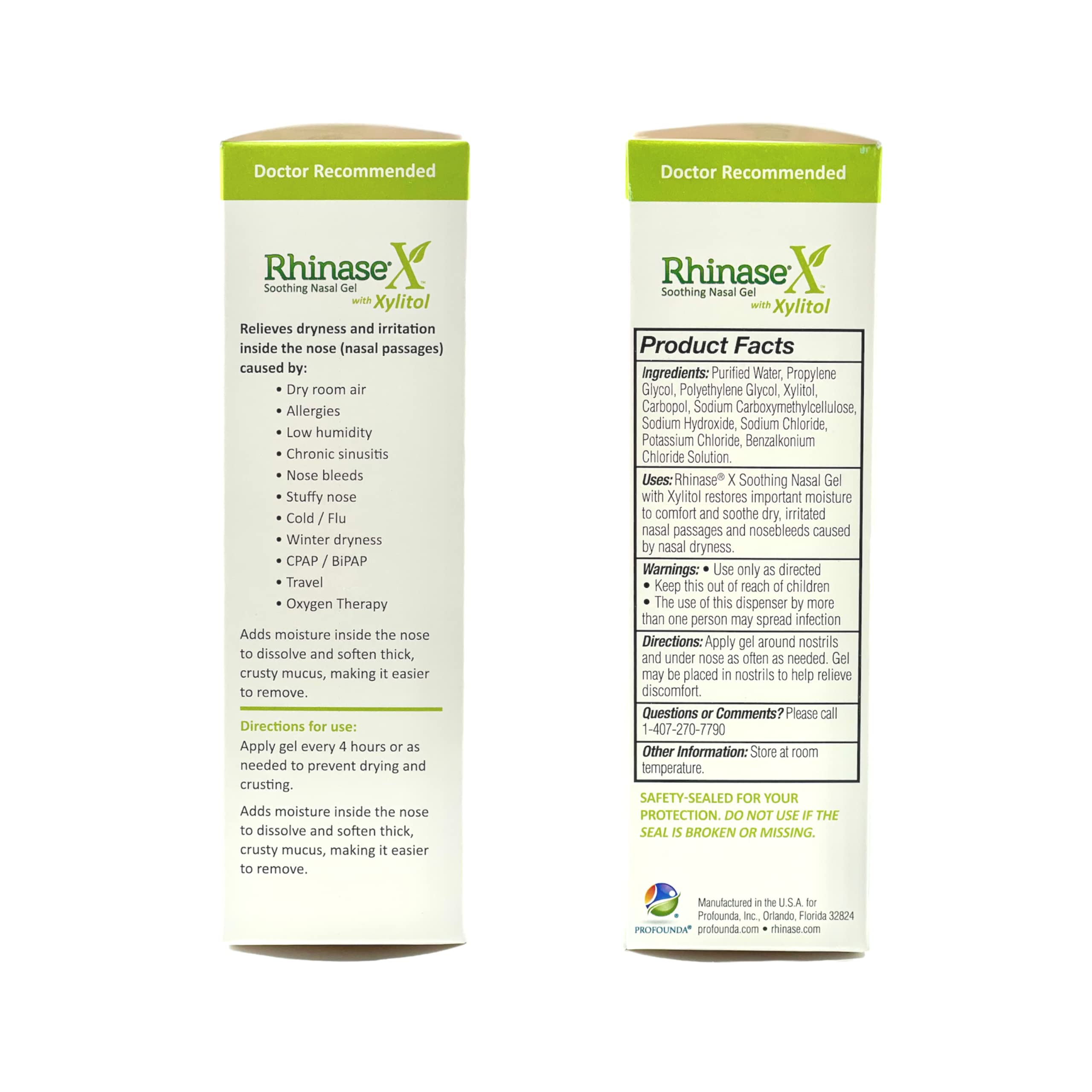 Rhinase X Nasal Gel: gota dispensadora para humectación nasal prolongada