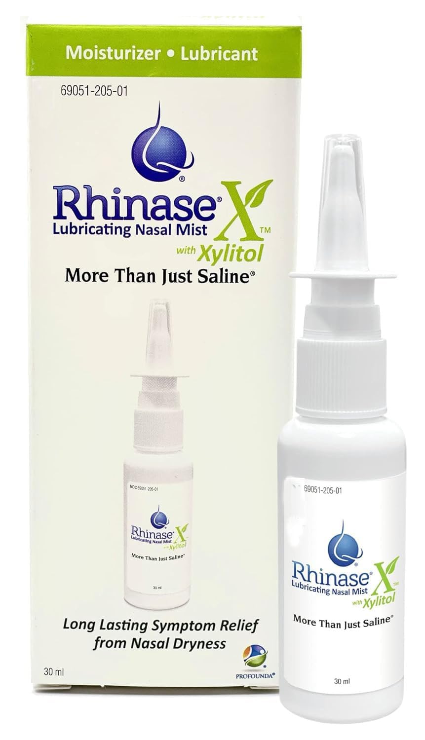 Rhinase X aerosol nasal: botella con aplicación para la sequedad nasal