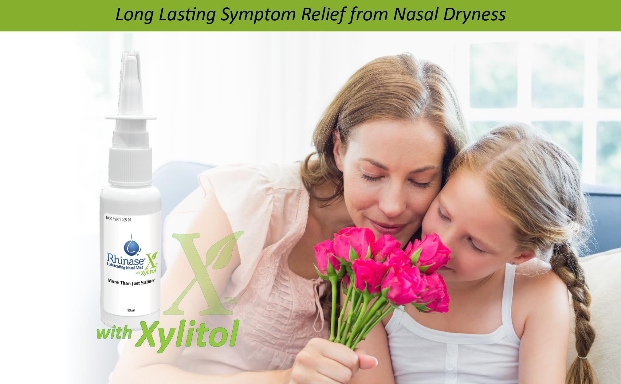 Aplicación del spray nasal Rhinase X para vías nasales
