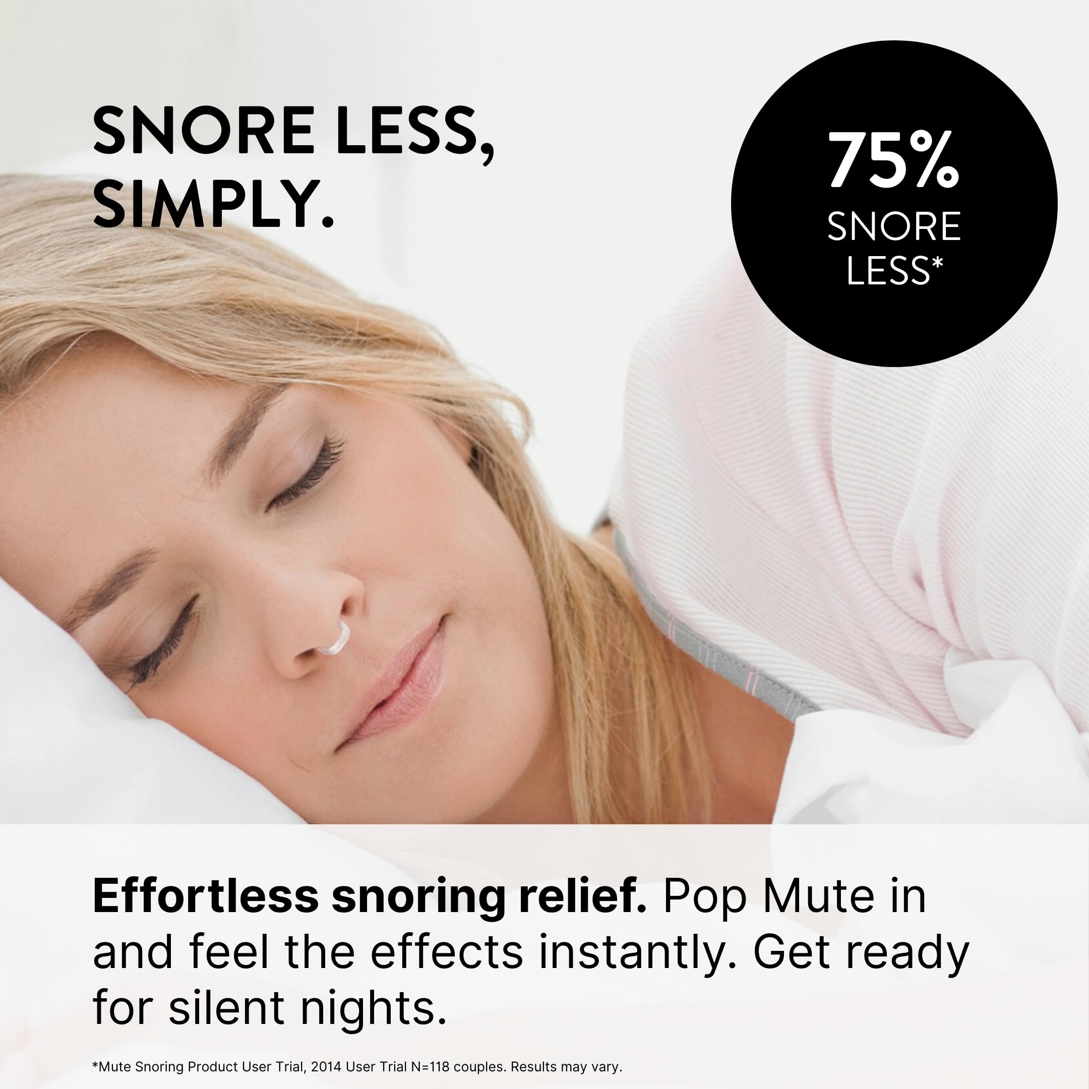 Rhinomed Mute para uso nocturno, mejora el flujo de aire.