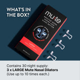 Dilatador nasal Mute de Rhinomed para viaje, sin molestias y uso durante la noche.