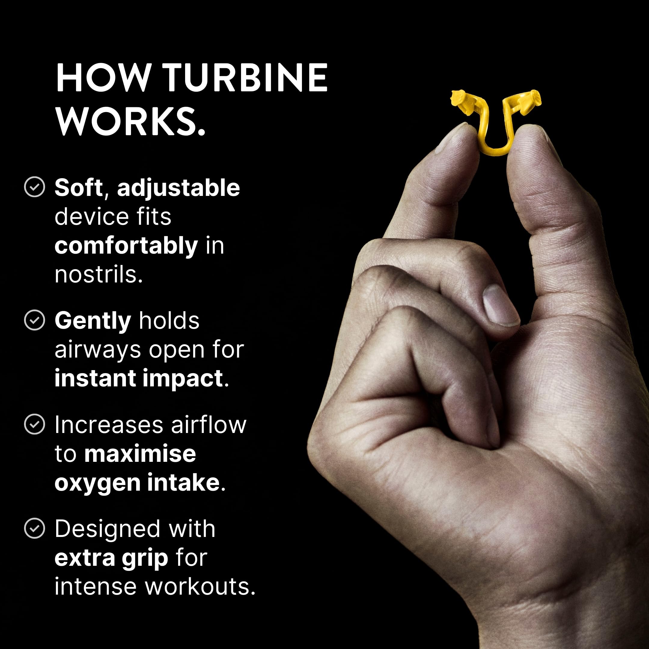 Rhinomed Turbine dilatador nasal ajuste personalizable en tres tallas para comodidad durante el ejercicio