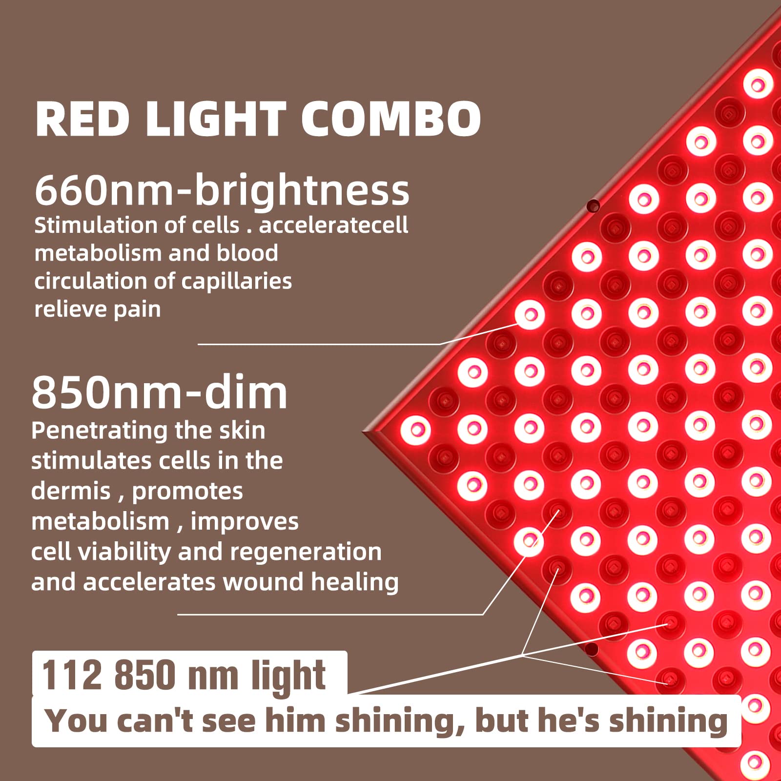Rhmip panel LED rojo para uso doméstico cotidiano.