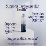 Rho Nutrition CoQ10 liposomal: dosis de 6 ml para energía celular sostenida.