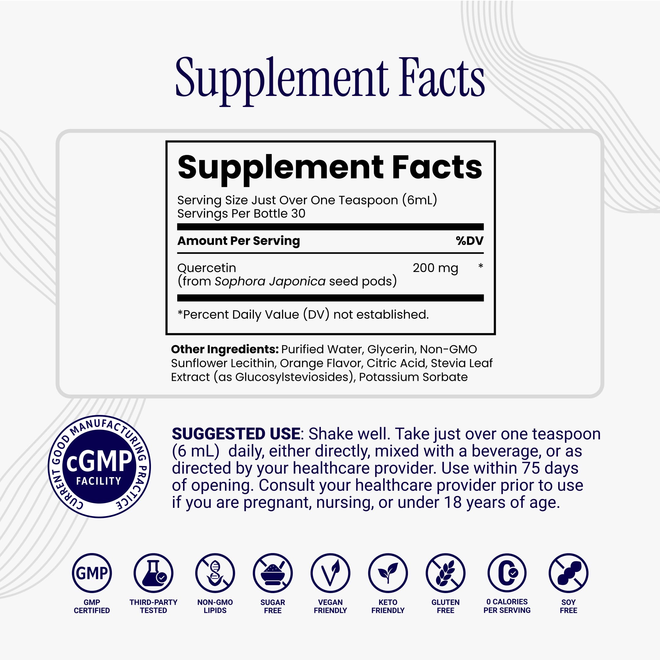 Rho Nutrition Quercetina liposomal medida-cucharadita fácil de integrar en bebidas